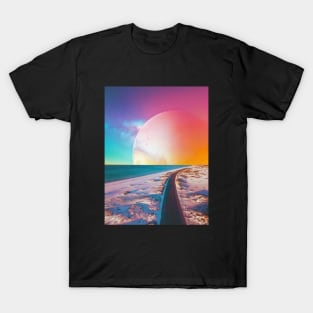 Snow Beach - Space Collage, Retro Futurism, Sci-Fi T-Shirt